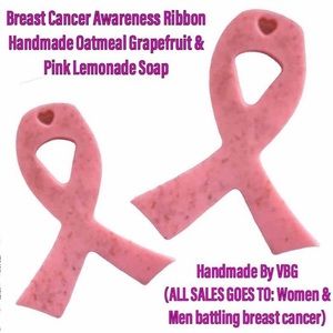 New VintageBitch Gifts Handmade Breast Cancer Awareness Ribbon Hand Body Soap